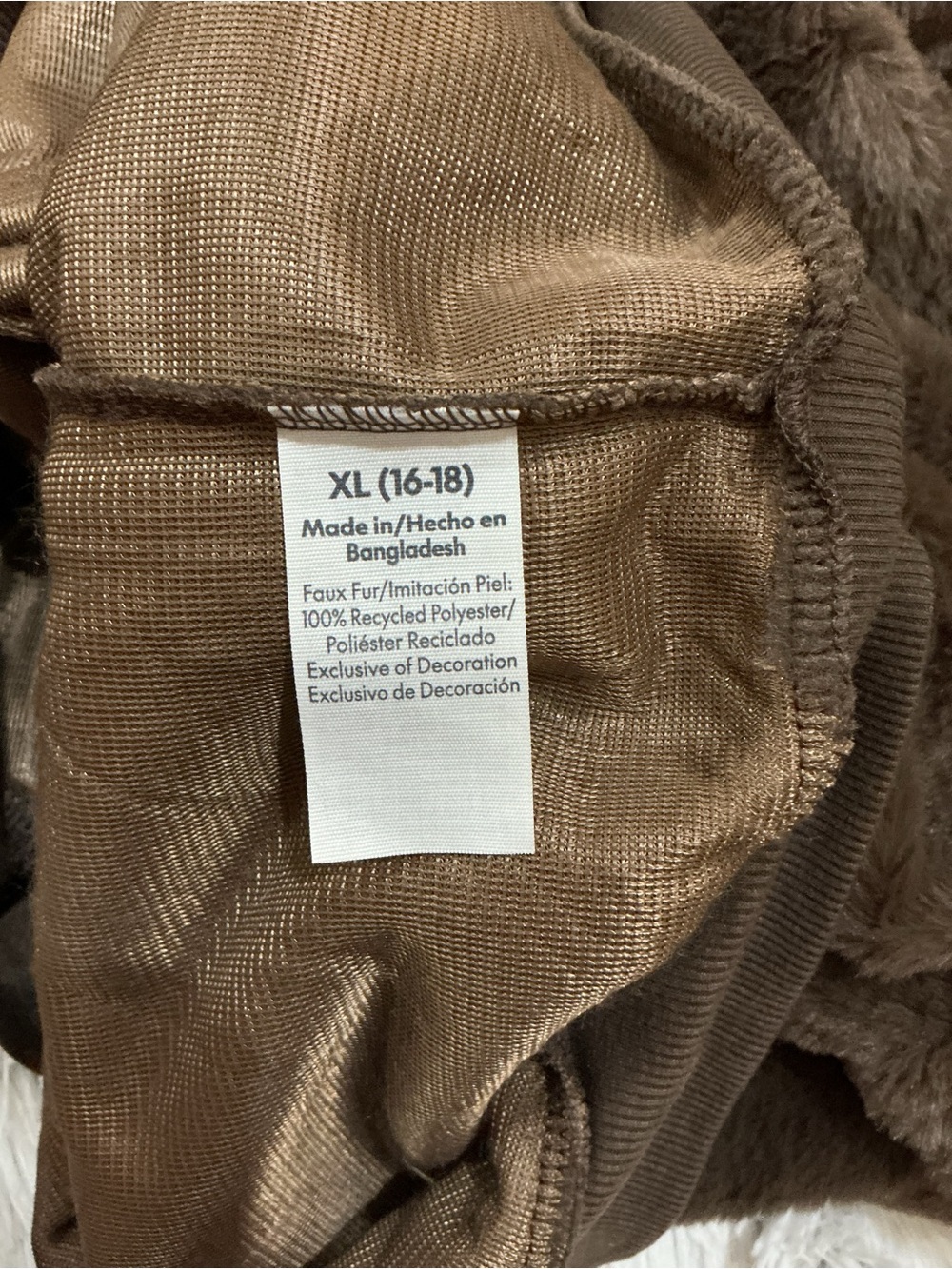 No Boundaries Plush Faux Fur Leopard Star Hoodie XL (16-18) Cozy chocolate Brown - Picture 6 of 12